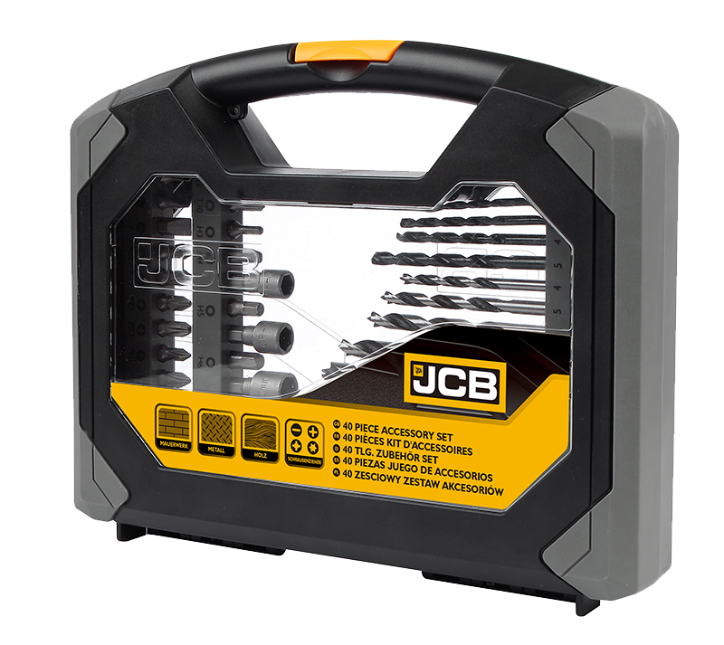 JCB 40 Piece Combination Drill Bits and Accessory Set | JCB-PTA-40
