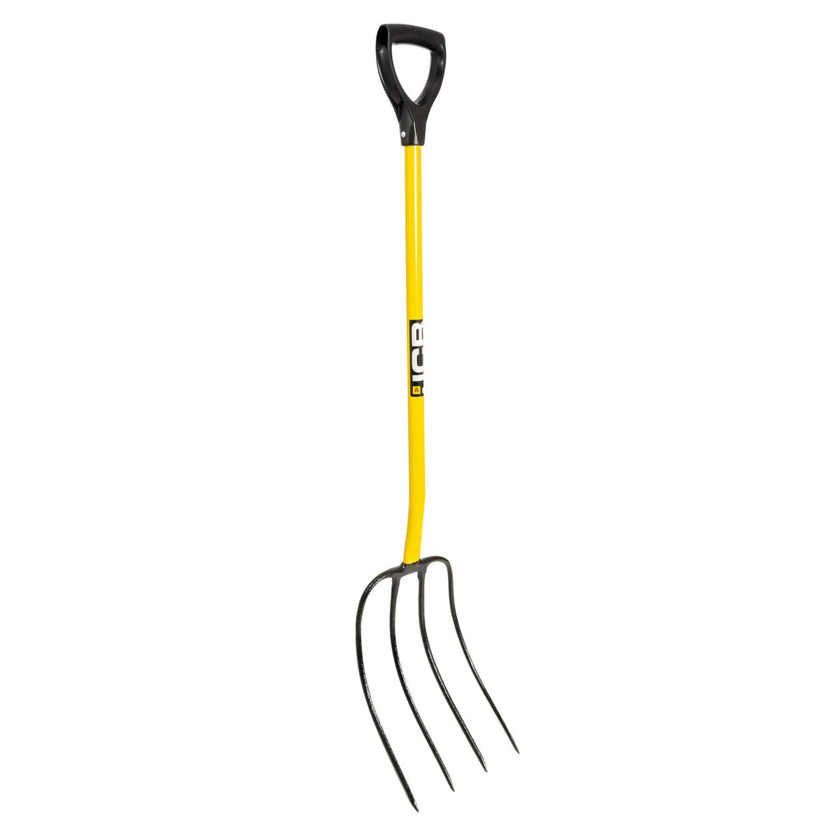 JCB 4 Prong Professional Manure Fork D Handle Heavy-Duty Steel | JCBMF12