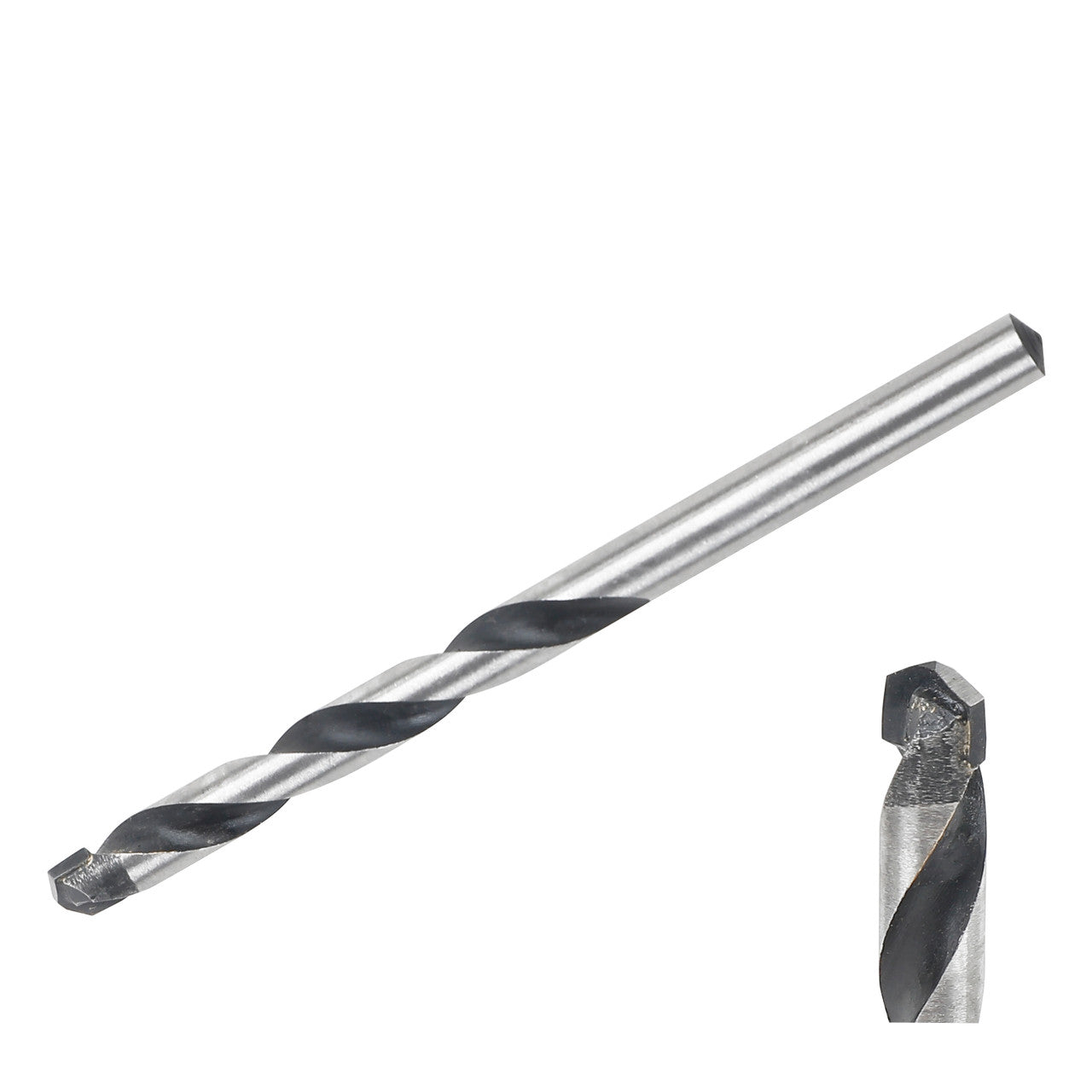 JCB Multi-Purpose Drill Bit close-up image. The 7mm diameter and 100mm length are highlighted, showcasing the carbide tip construction for increased durability. The image captures the sleek design and the precision ground flutes that make this drill bit a versatile choice for masonry, metal, and wood drilling.