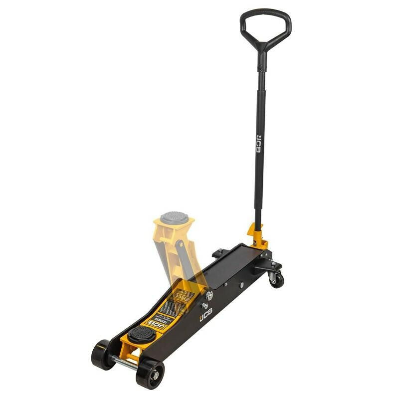 JCB 3 Tonne Hydraulic Long Trolley Jack, Heavy-duty, 525mm Max. Lift | JCB-T830028