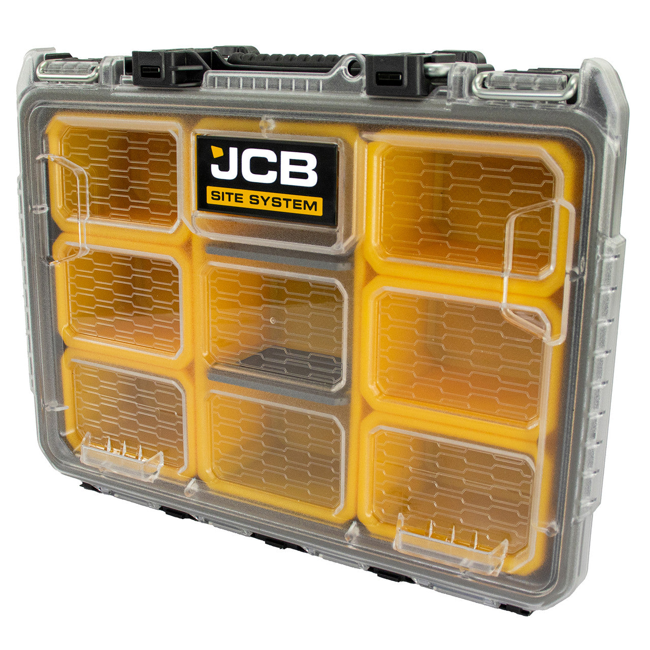 Constructed from durable polypropylene with a clear, impact-resistant polycarbonate lid, ensuring both strength and visibility of contents.