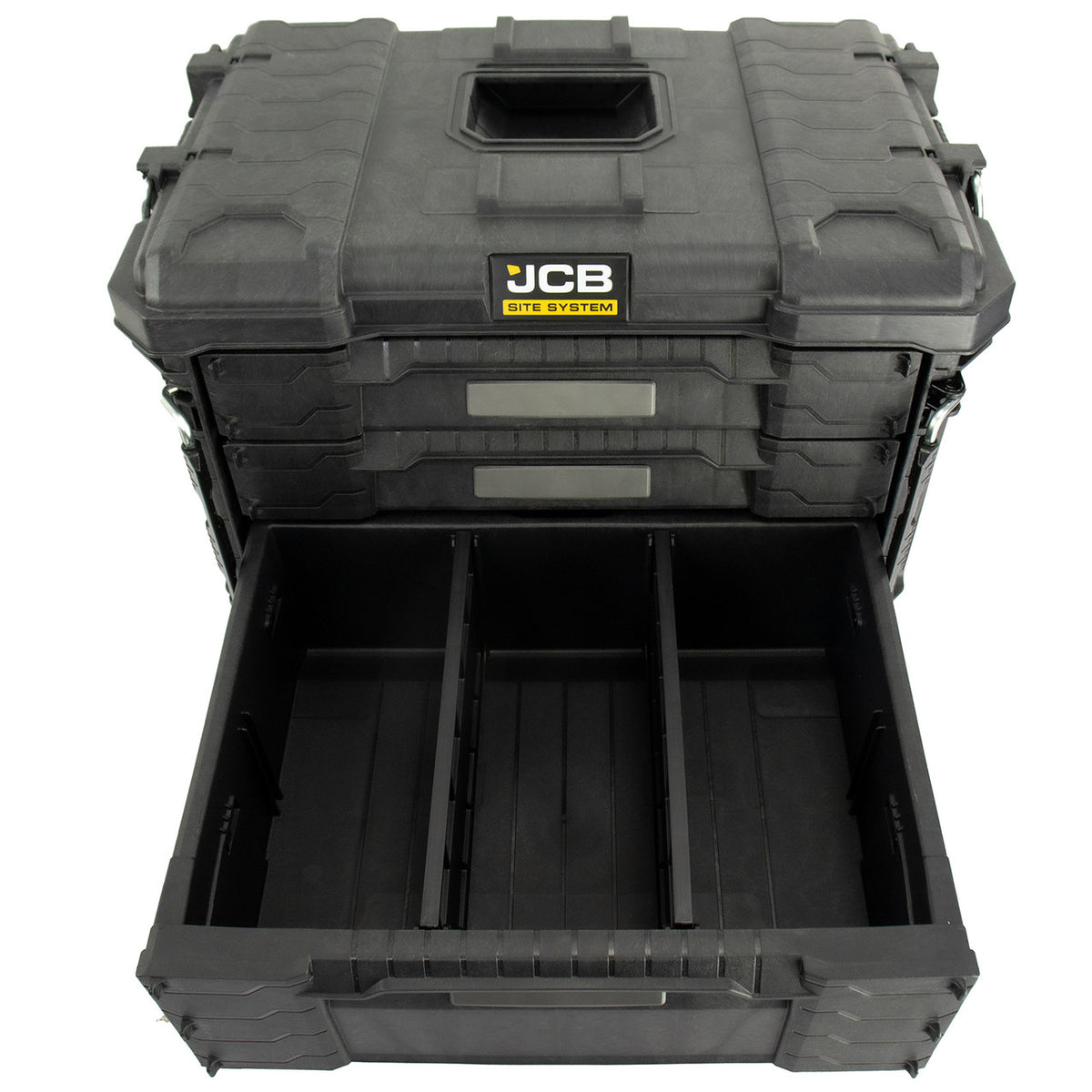 Jcb Packaging Box JCB 3 Drawer Site System, 20kg Load, 26.4L Capacity Tool Storage Box ...