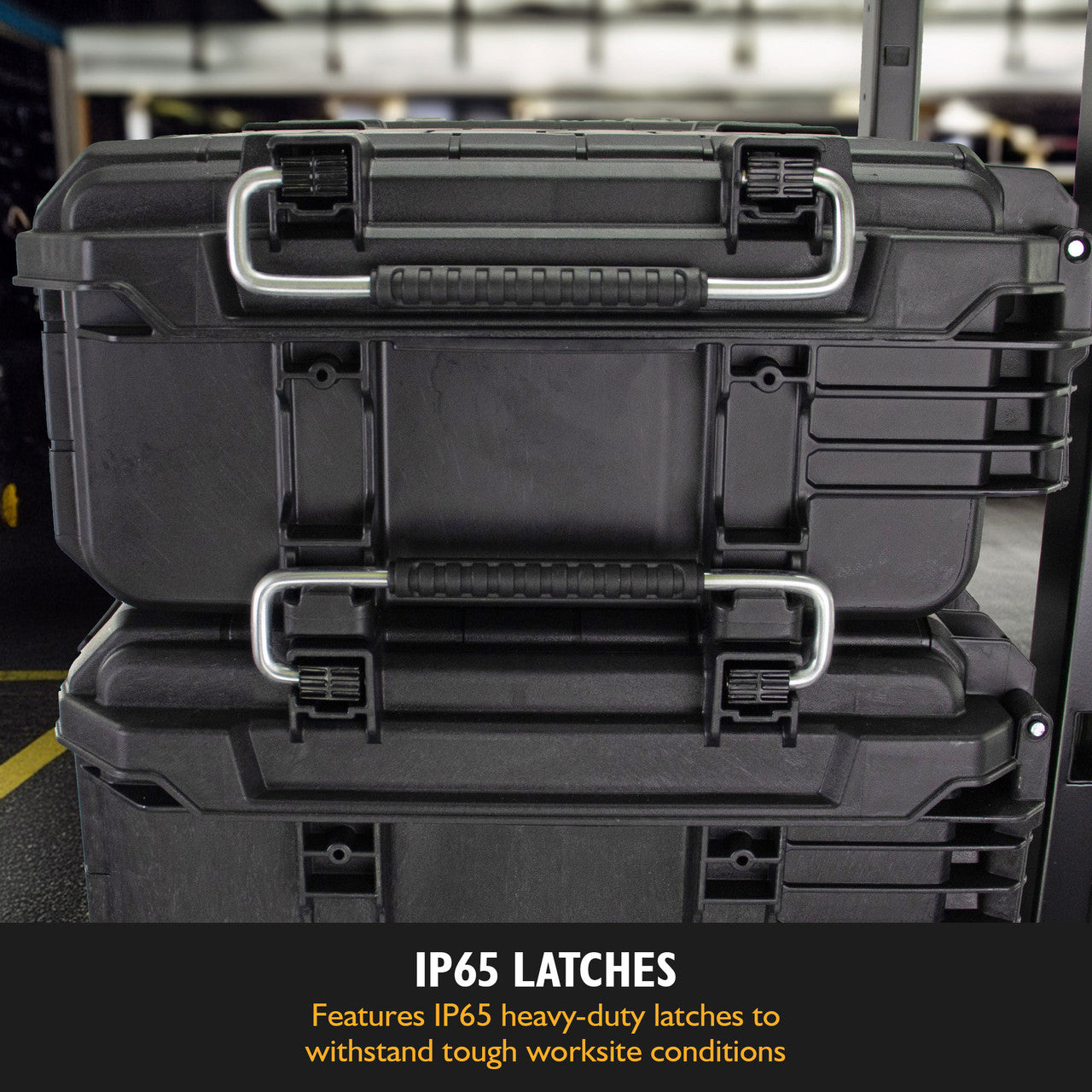 JCB Site System, 3-Piece Modular Tool Storage, Box and Organiser with Cart, 9’’ Wheel | JCB-SITESYS-ST