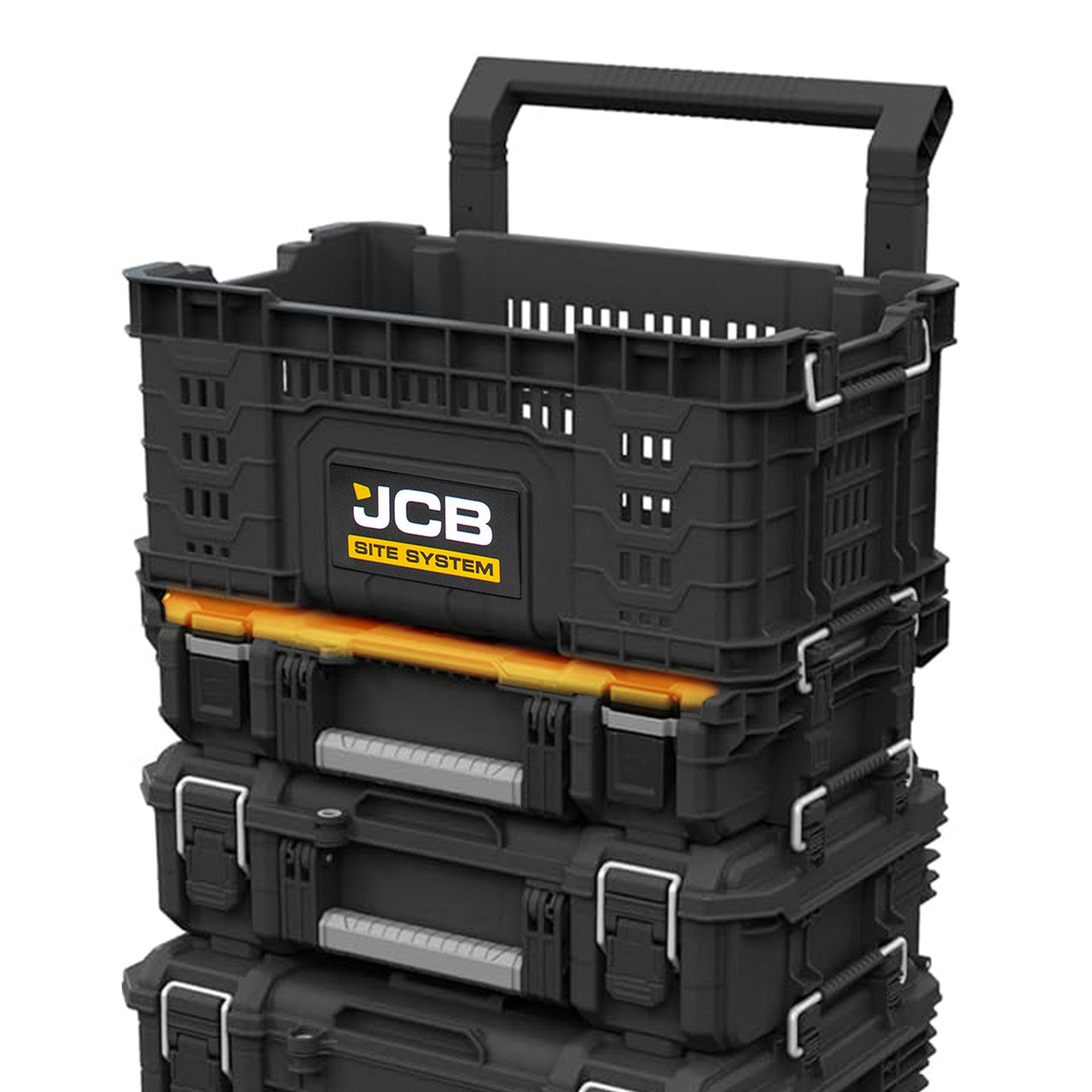 JCB Site System Crate, 30Kg Load, 33.8L Capacity, Tool Storage  JCB-SITESYS-CR