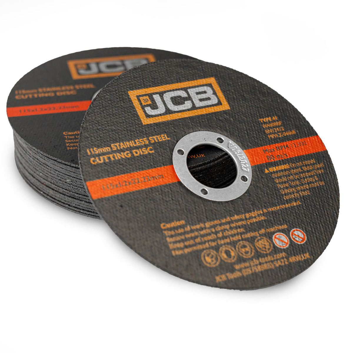 JCB Metal Cutting Discs 115mm (4 1/2'') x 1.2 x 22.23mm, 20 Pack | JCB-SSCUT115-1.2-20PK