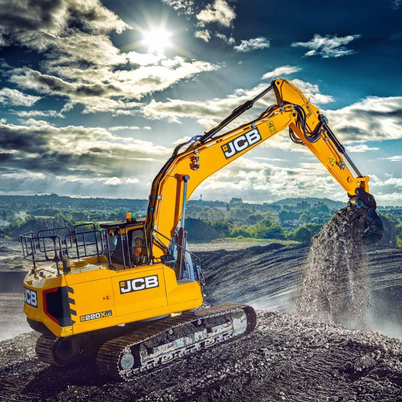 JCB 42 inch Roller Cabinet and Top Tool Chest Stack with Excavator Wrap  JCBEXCSTACK image 1