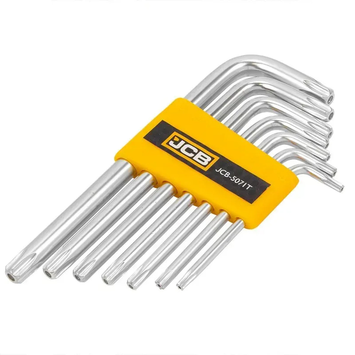 JCB TORX L-Key Set with Hole, 7 pcs, T10H–T40H, Cr-V Steel | JCB-5071T