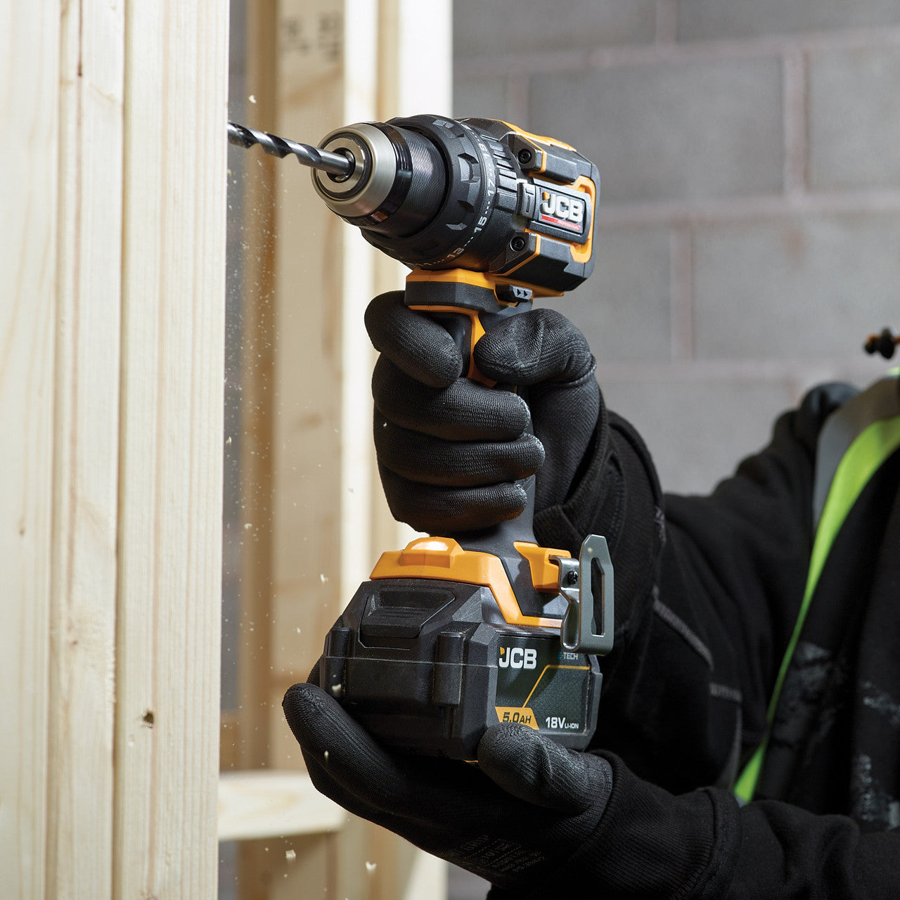 JCB Pro 18V Drill Driver 75Nm, Brushless, 2-Speed, 23+3 Positions & 13mm ROHM Keyless Chuck (Bare Tool) | JCB-18PDD-75