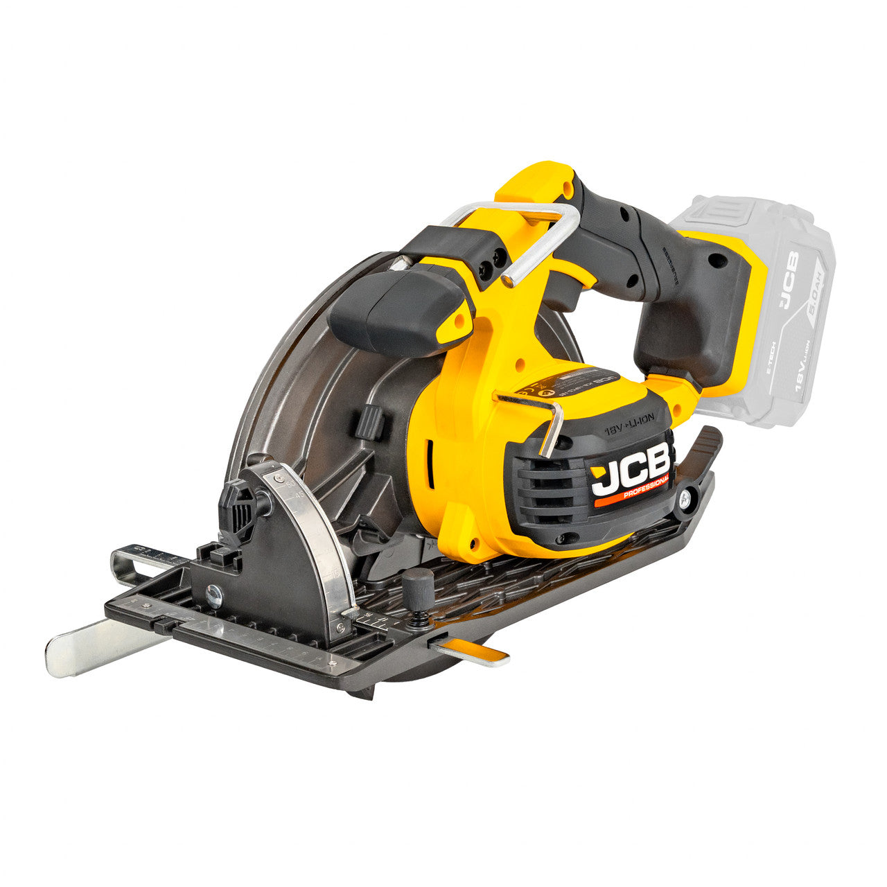 JCB Pro 18V Circular Saw 185mm, 60mm Cut Depth, Aluminium Base, Incl. 2 Blades (Bare Tool) | JCB-18PCS-185