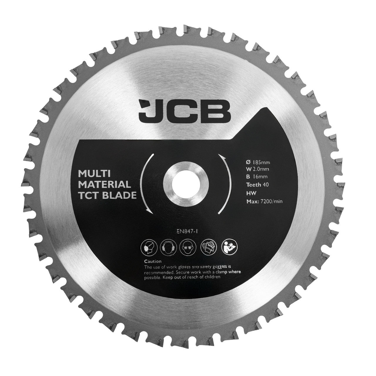 JCB Pro 18V Circular Saw 185mm, 60mm Cut Depth, Aluminium Base, Incl. 2 Blades (Bare Tool) | JCB-18PCS-185