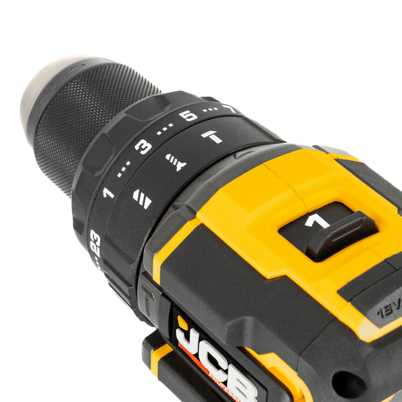 JCB Pro 18V Kit, Combi Drill (75Nm), Impact Driver (230Nm), Angle Grinder (115mm), 2x 5Ah Batteries, 4.5A Fast Charger & Soft Tool Bag |JCB-18PKIT-7