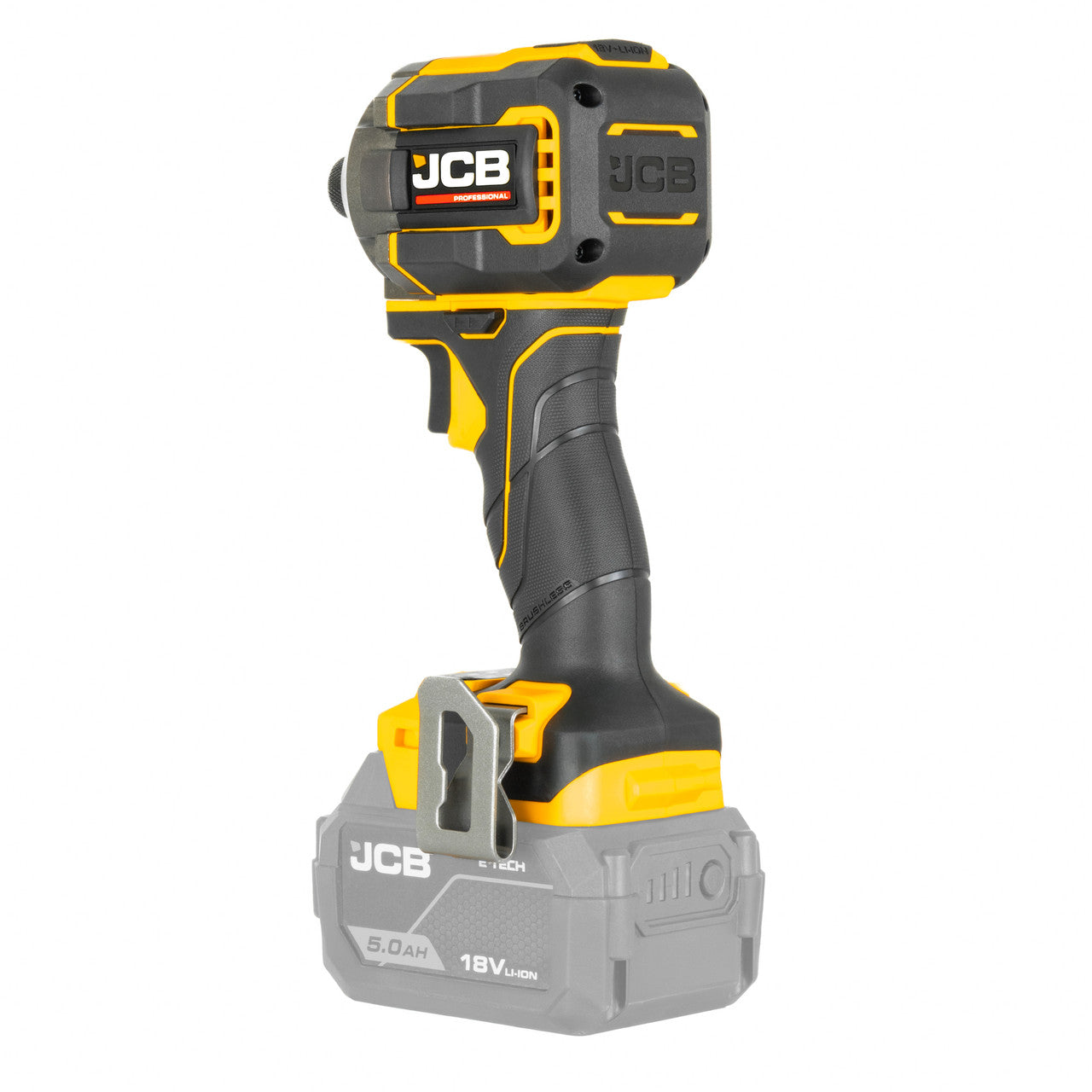 JCB Pro 18V 5-Piece Pro Kit, Combi Drill (160Nm), Impact Driver (230Nm), Circular Saw (185mm), Angle Grinder (115mm), Jigsaw, 2x2Ah & 2x5Ah Batteries, Dual 4.5A Fast Charger & Soft Tool Bag | JCB-18PKIT-8