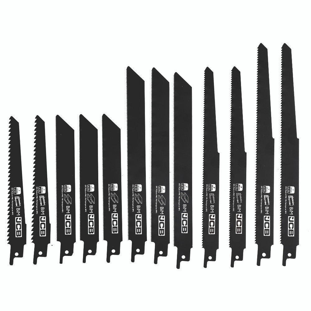 JCB 12 Piece Reciprocating Saw Blade Set BIM Blades | JCB-PTA-12RS