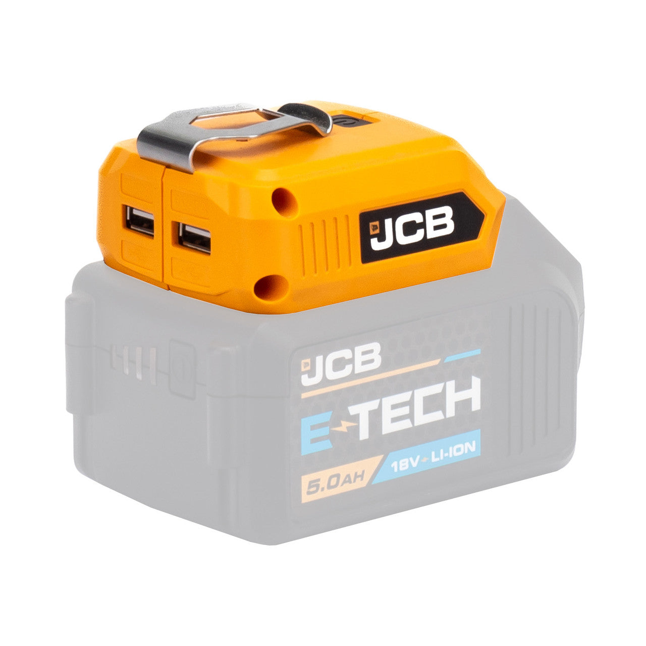 JCB 18V Cordless 60lm LED Light  with 2x USB Charge Portal Power Adaptor | 21-18USB