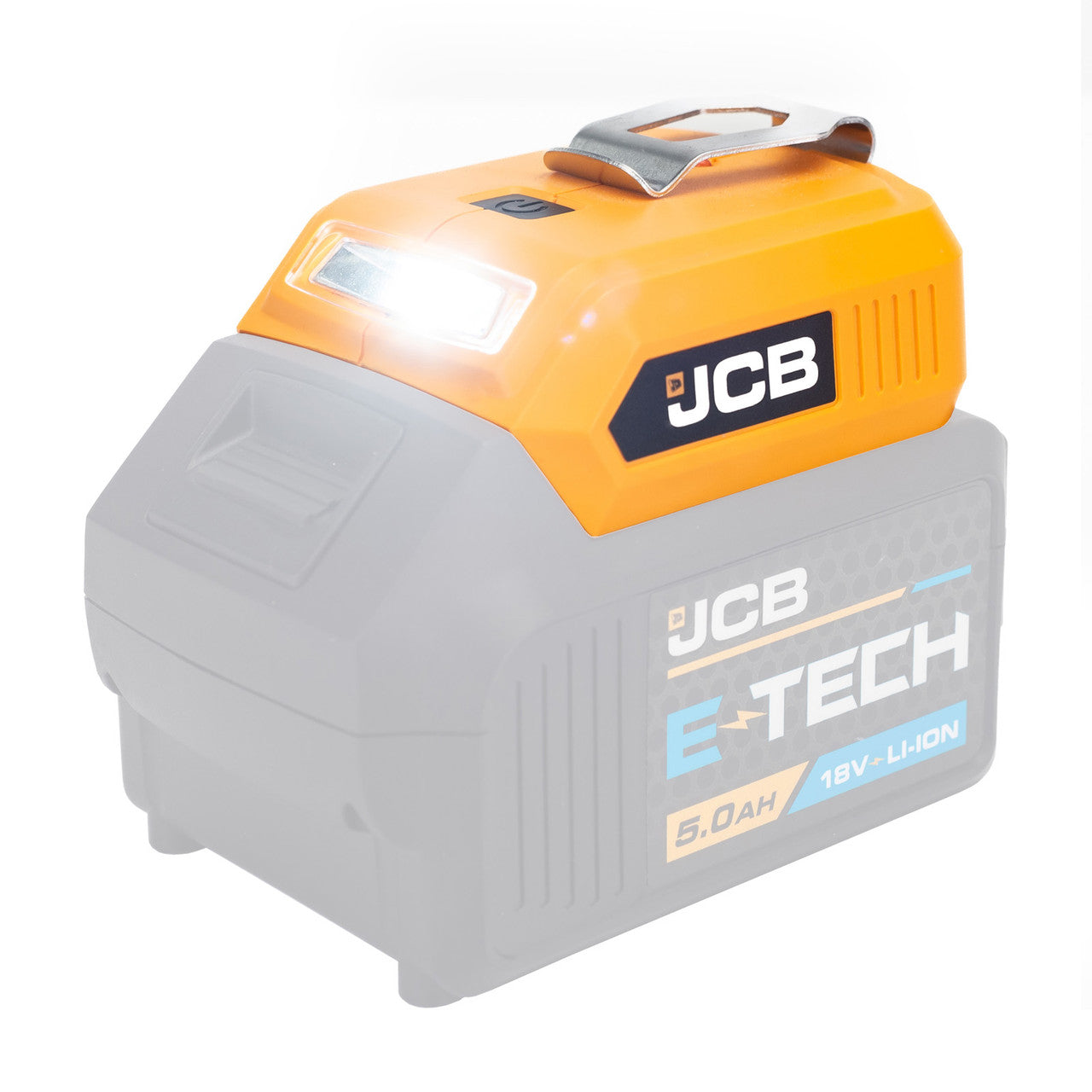 JCB 18V Cordless 60lm LED Light  with 2x USB Charge Portal Power Adaptor | 21-18USB