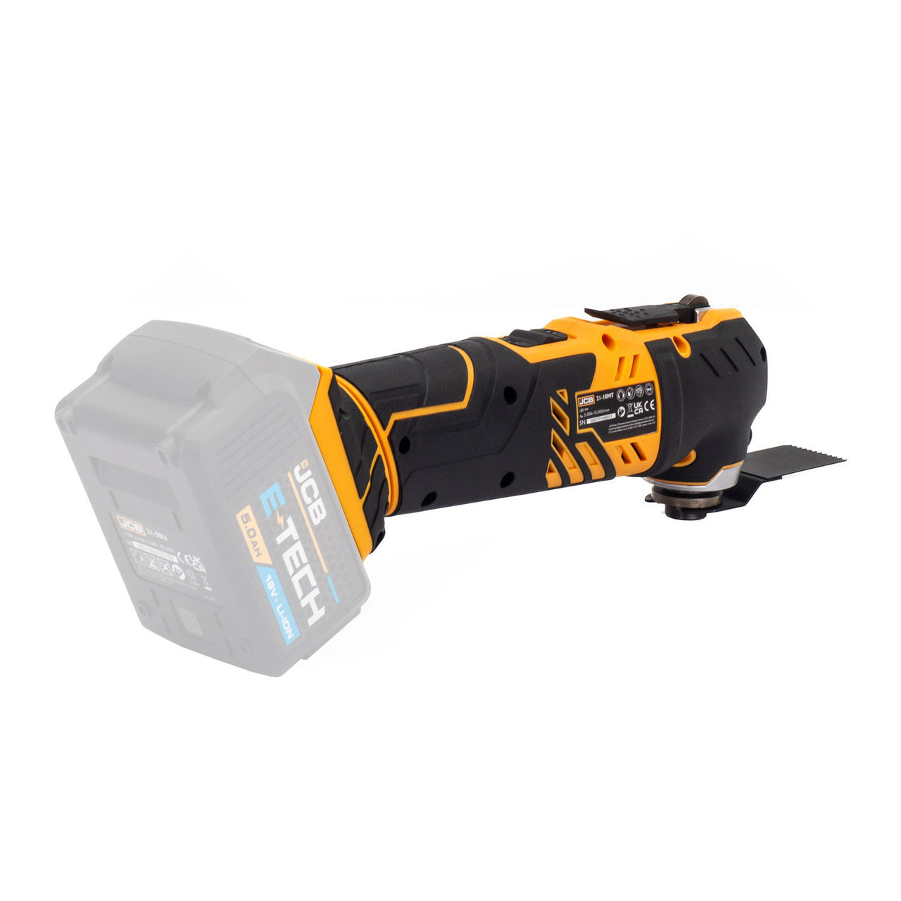 JCB 18V Cordless Multi-Tool, 2-5.0AH Li-Ion Battery Options, Quick Change Blade | 21-18MT-B - Bare Unit