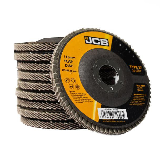 from cat st　10冊 JCB Metal 36 Grit Flap Discs 115mm (4 1/2'') x 22.23mm, 10 Pack
