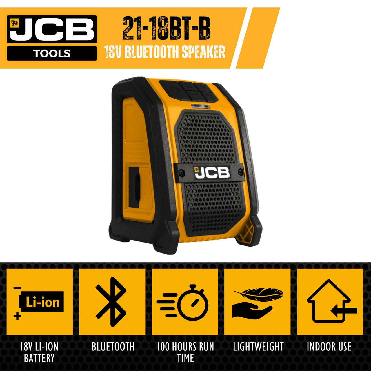 Key Features of the JCB 18V Bluetooth Site Speaker Bare Unit  | 21-18WBS-B