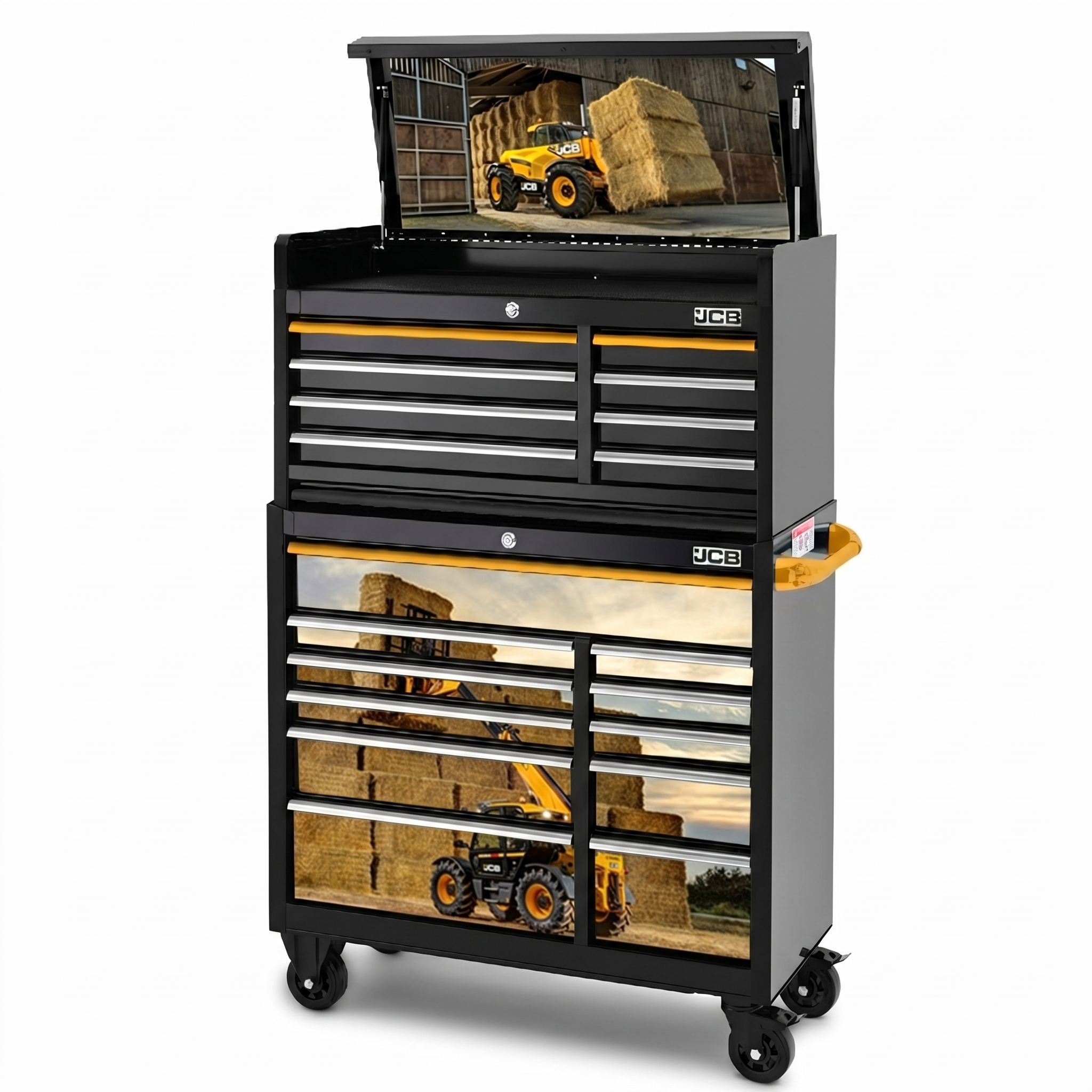 JCB 42’’ Roller Cabinet and Top Tool Chest Stack with Telehandler Loader Wrap | JCBTLHSTACK