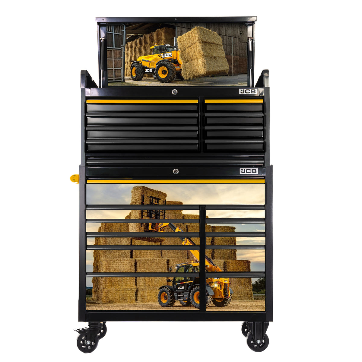 Roiller Design Stack JCB 42’’ Tool Cabinet Stack & Telehandler wrap | JCBTLHSTACK – JCB Tools