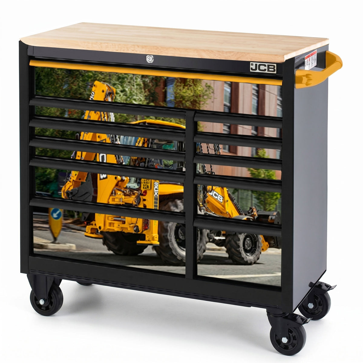 42 Roller Tool Cabinet 11 Drawers Steel Hardwood Worktop Backhoe Loader Wrap JCBBHLRCBB