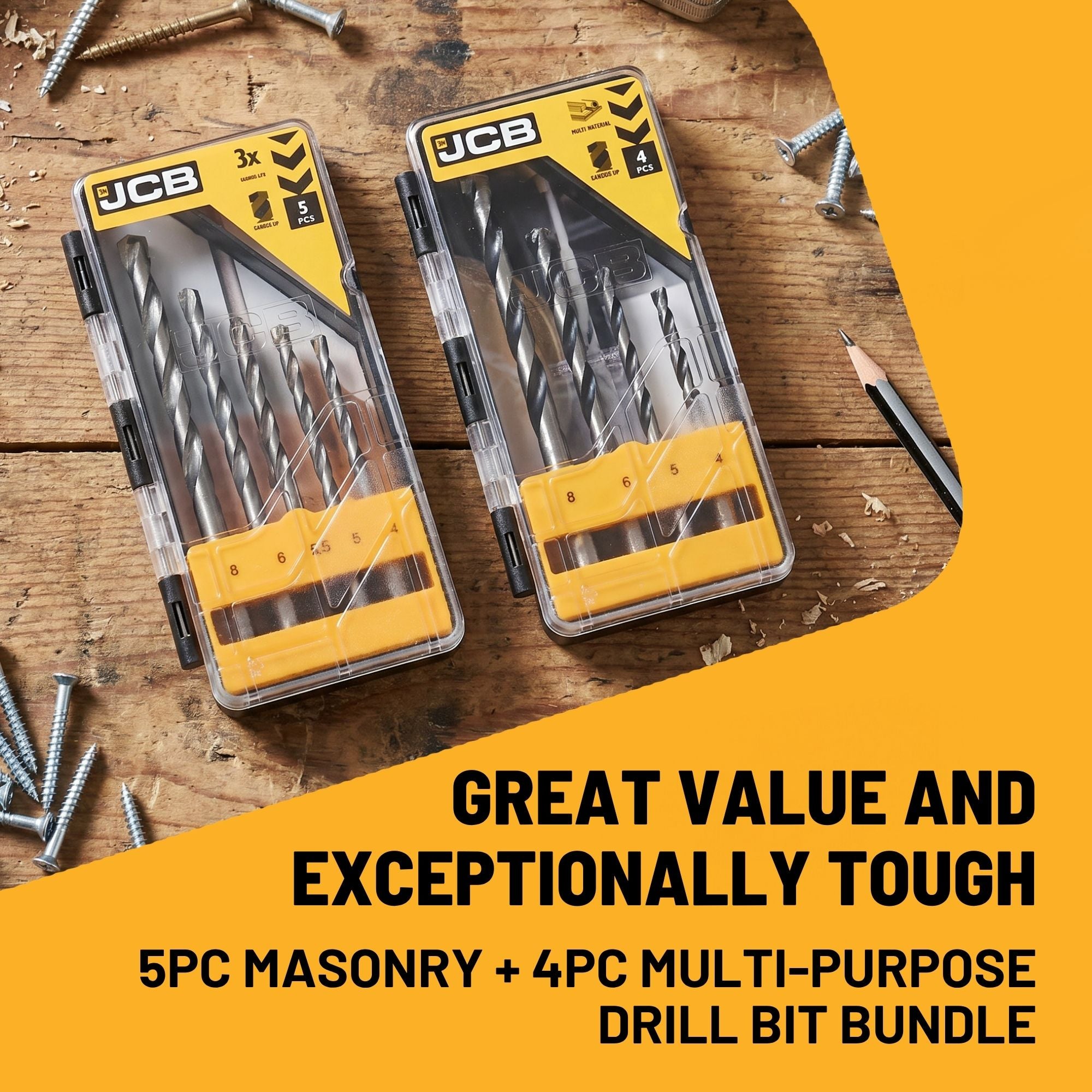 JCB Builder Masonry & Multi-Purpose Drill Bit Kit