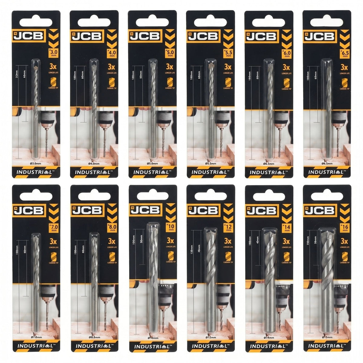JCB Masonry Drill Bit Trade Pack
