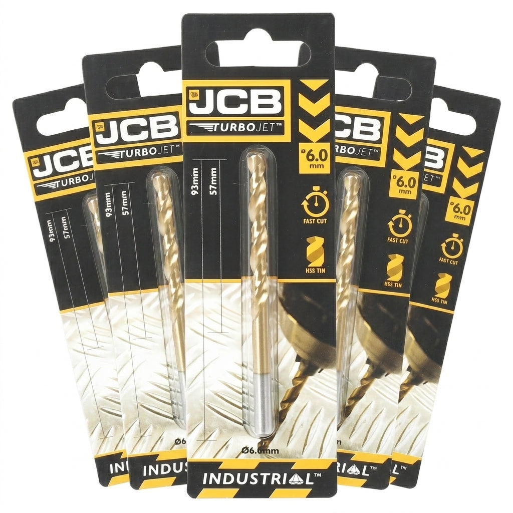 JCB TurboJet 7 Point HSS Drill Bit 6 x 93 mm (5 Pack) | 5055803318741-X5