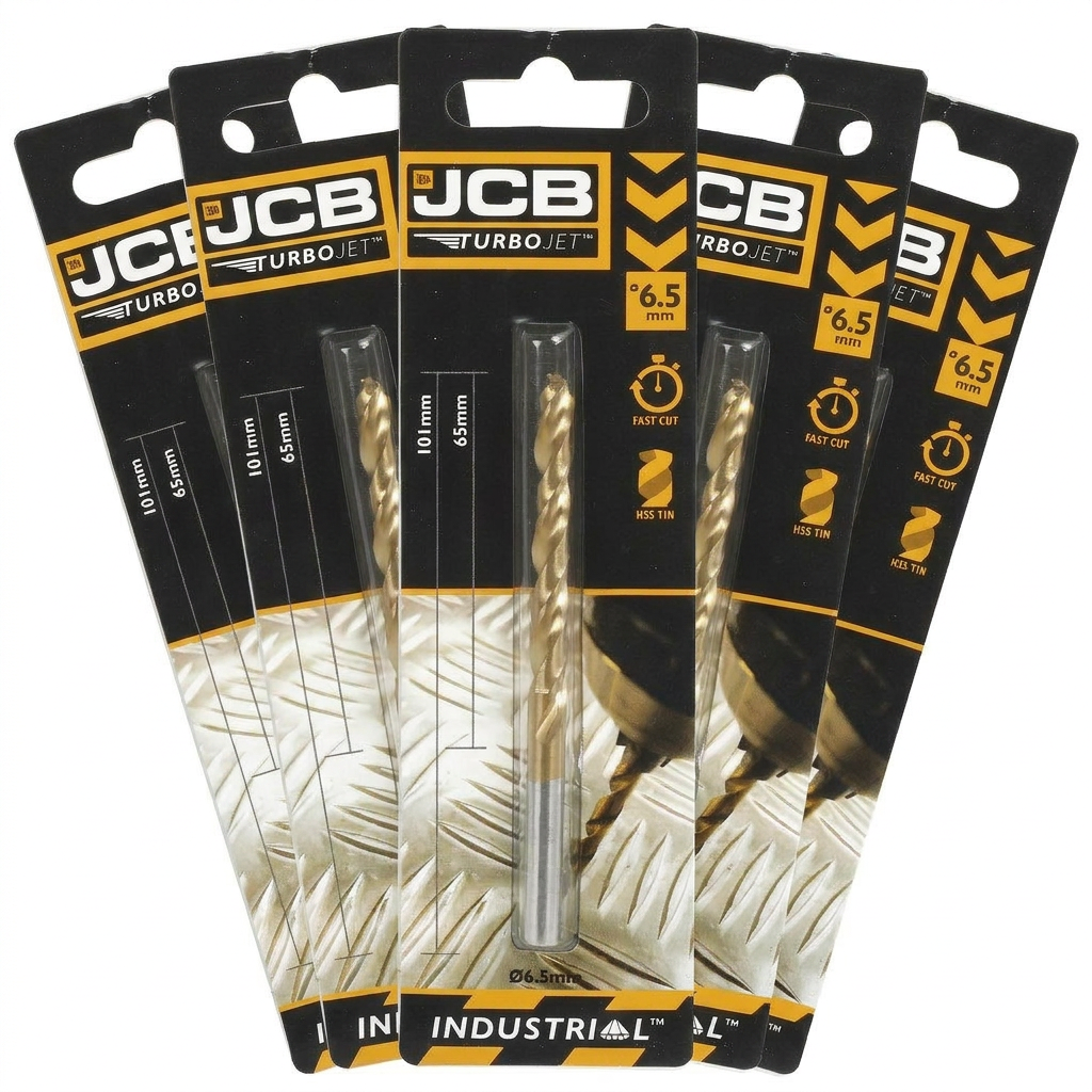 JCB 6.5 x 101mm 7 Point HSS Drill Bit TurboJet (5 Pack) | 5055803318758-X5