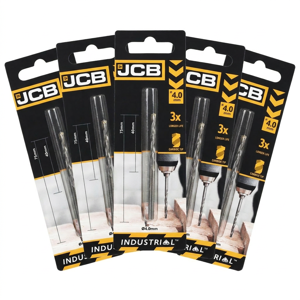 JCB 4 x 75mm Masonry Drill Bit (5 Pack) | 5055803301699-X5