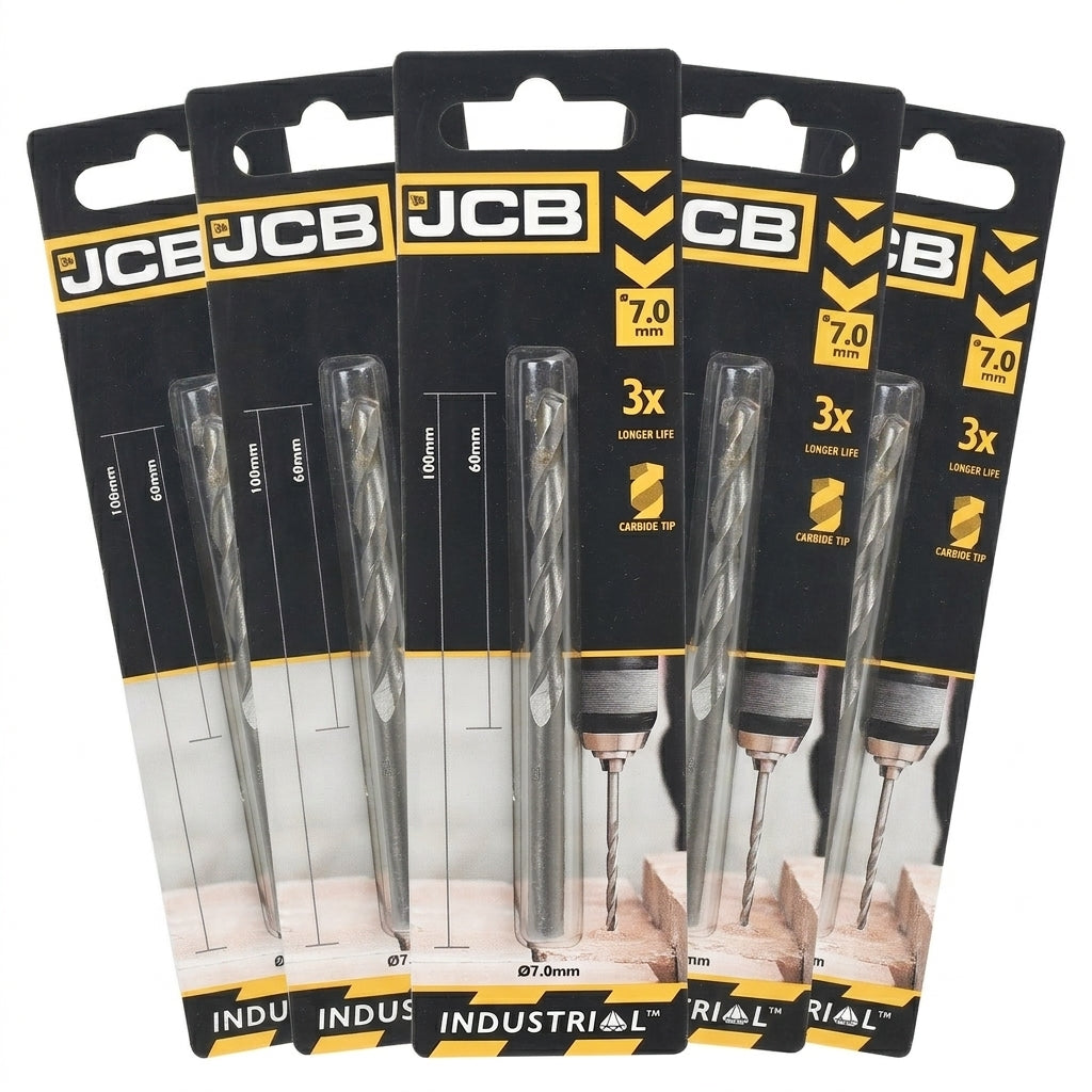 JCB 7 x 100mm Masonry Drill Bit (5 Pack) | 5055803301057-X5