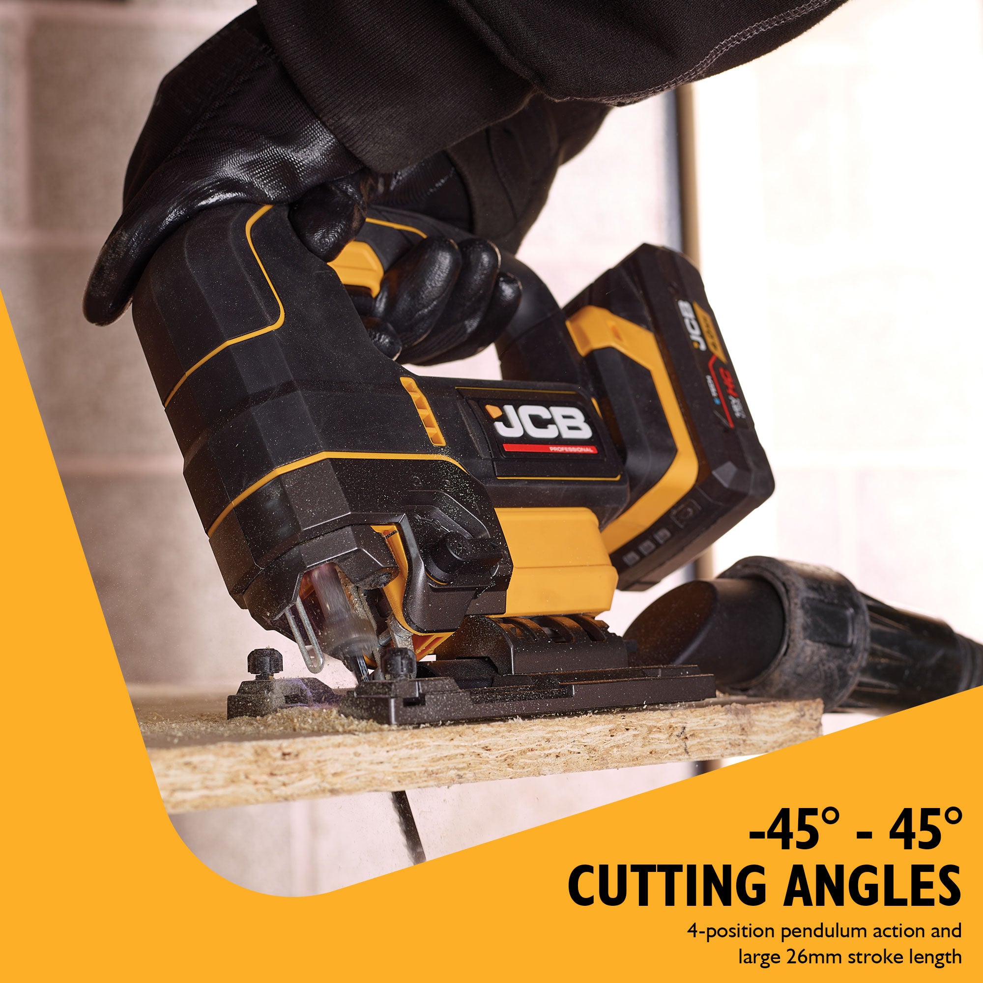 JCB Pro 18V 5-Piece Pro Kit, Combi Drill (160Nm), Impact Driver (230Nm), Circular Saw (185mm), Angle Grinder (115mm), Jigsaw, 2x2Ah & 2x5Ah Batteries, Dual 4.5A Fast Charger & Soft Tool Bag | JCB-18PKIT-8