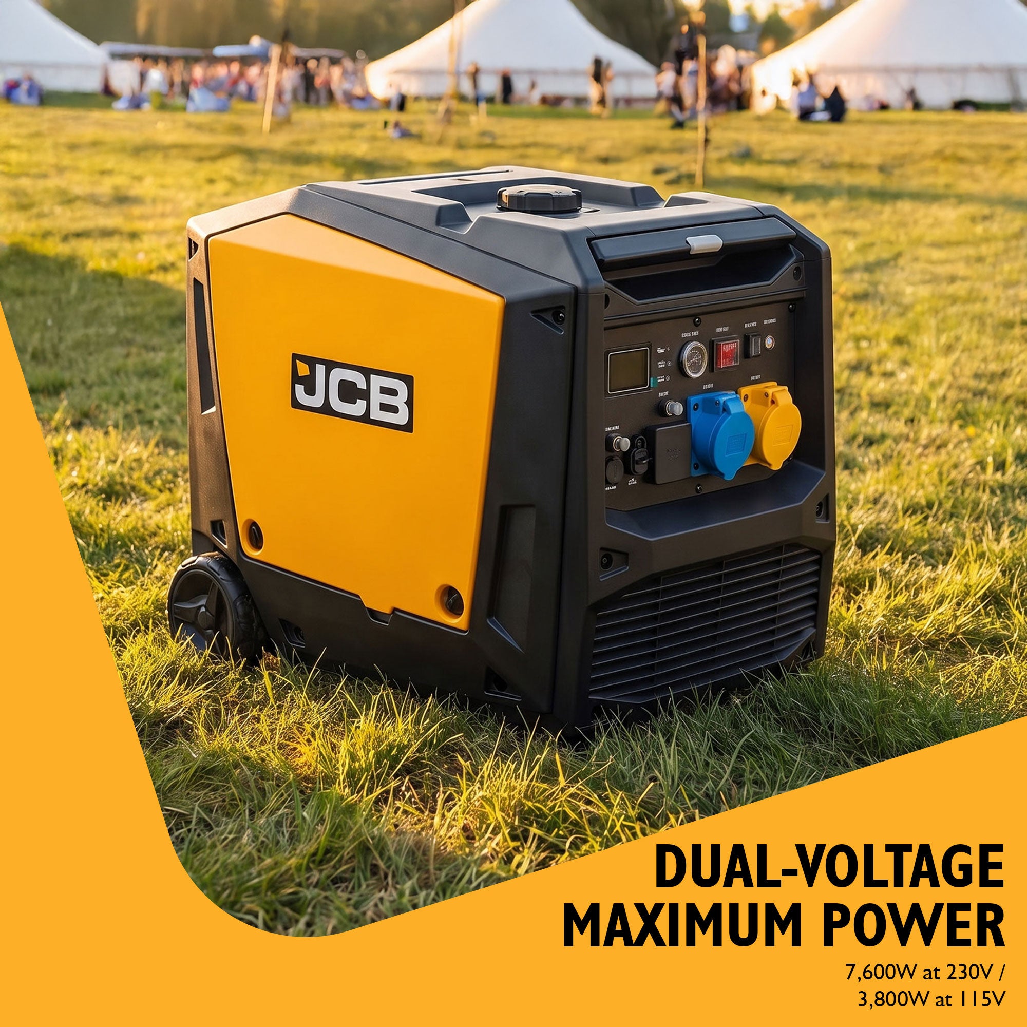 JCB, 7.6kW/3.8kW Dual-Voltage Inverter Generator, Remote Start | JCB-IG8500DVE