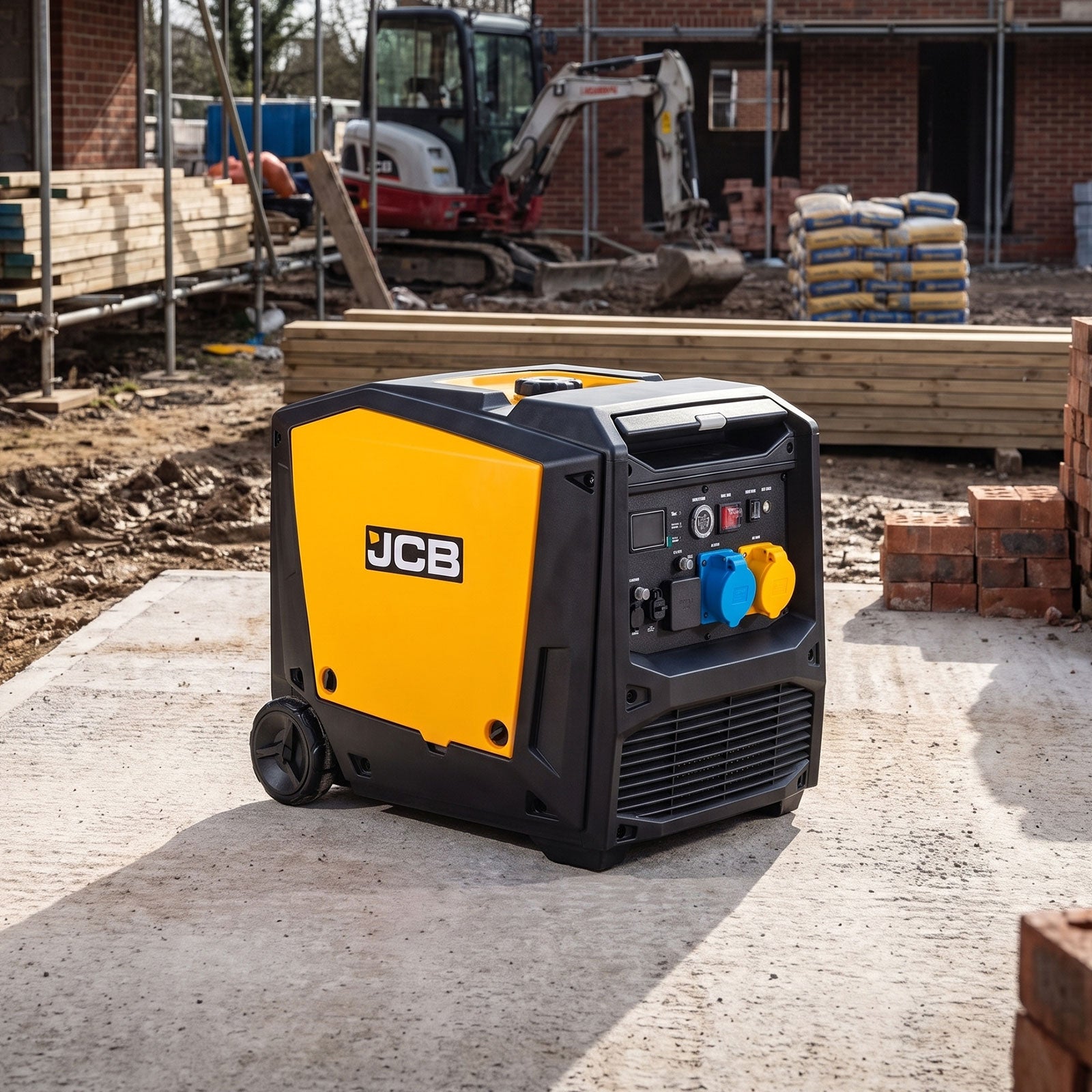 JCB, 7.6kW/3.8kW Dual-Voltage Inverter Generator, Remote Start | JCB-IG8500DVE