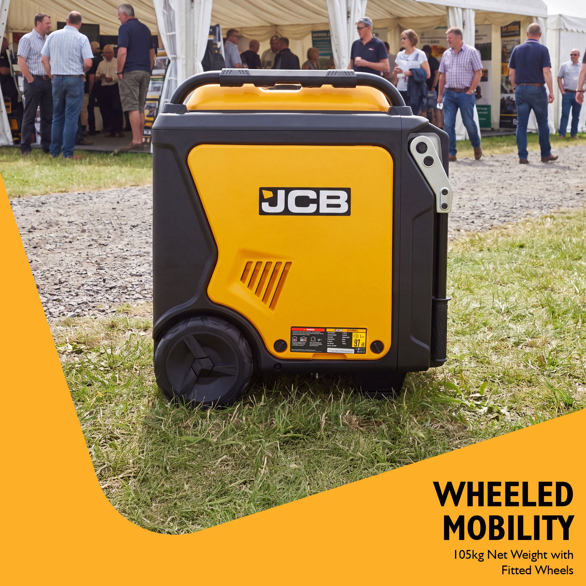 JCB, 11kW Three-Phase Inverter Generator, 400V/230V, Remote Start | JCB-IG12000DVE-3