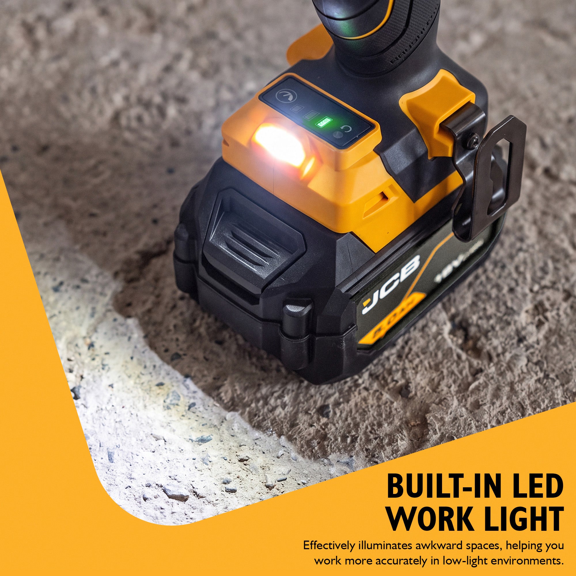 JCB Pro 2,000Nm 3/4" Impact Wrench, Brushless, 1,800Nm Fastening Torque | JCB-18PIW-2000