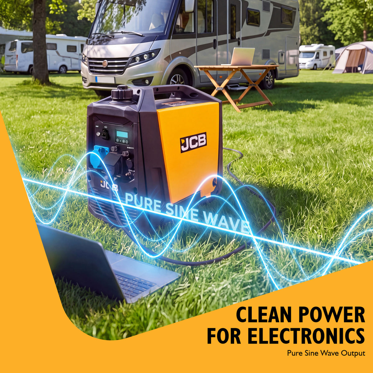 JCB, 3.4kW Inverter Generator, Pure Sine Wave, Electric Start | JCB-IG3500E