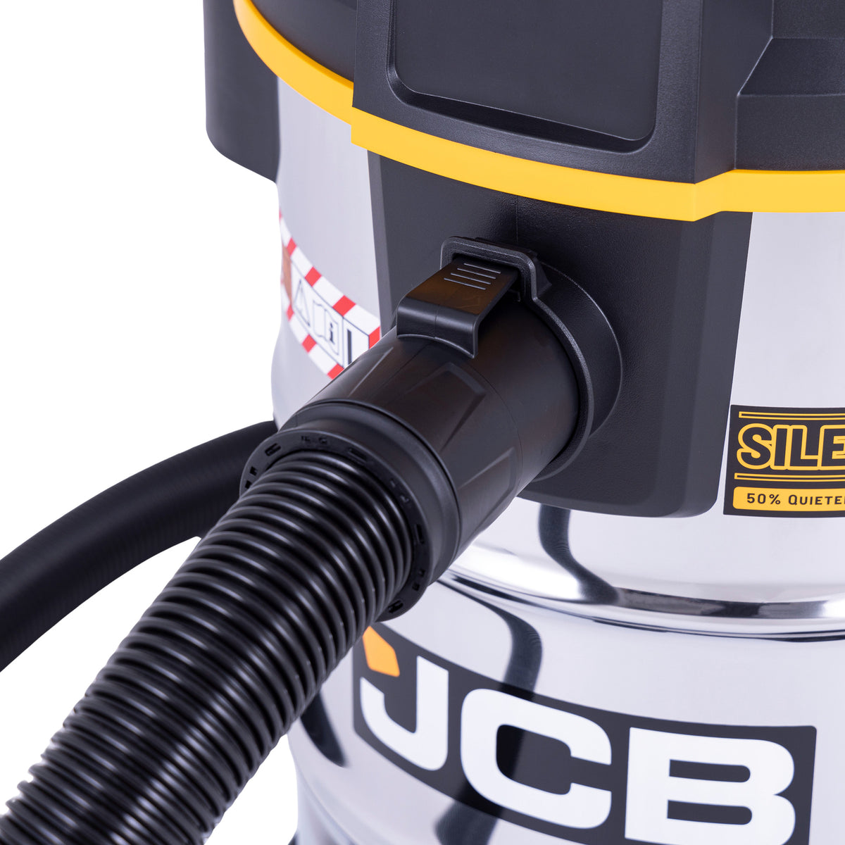 JCB, Silent Pro 30L L-Class Stainless Steel Wet & Dry Vacuum Cleaner, 65dB(A) | JCB-SVACS-30L