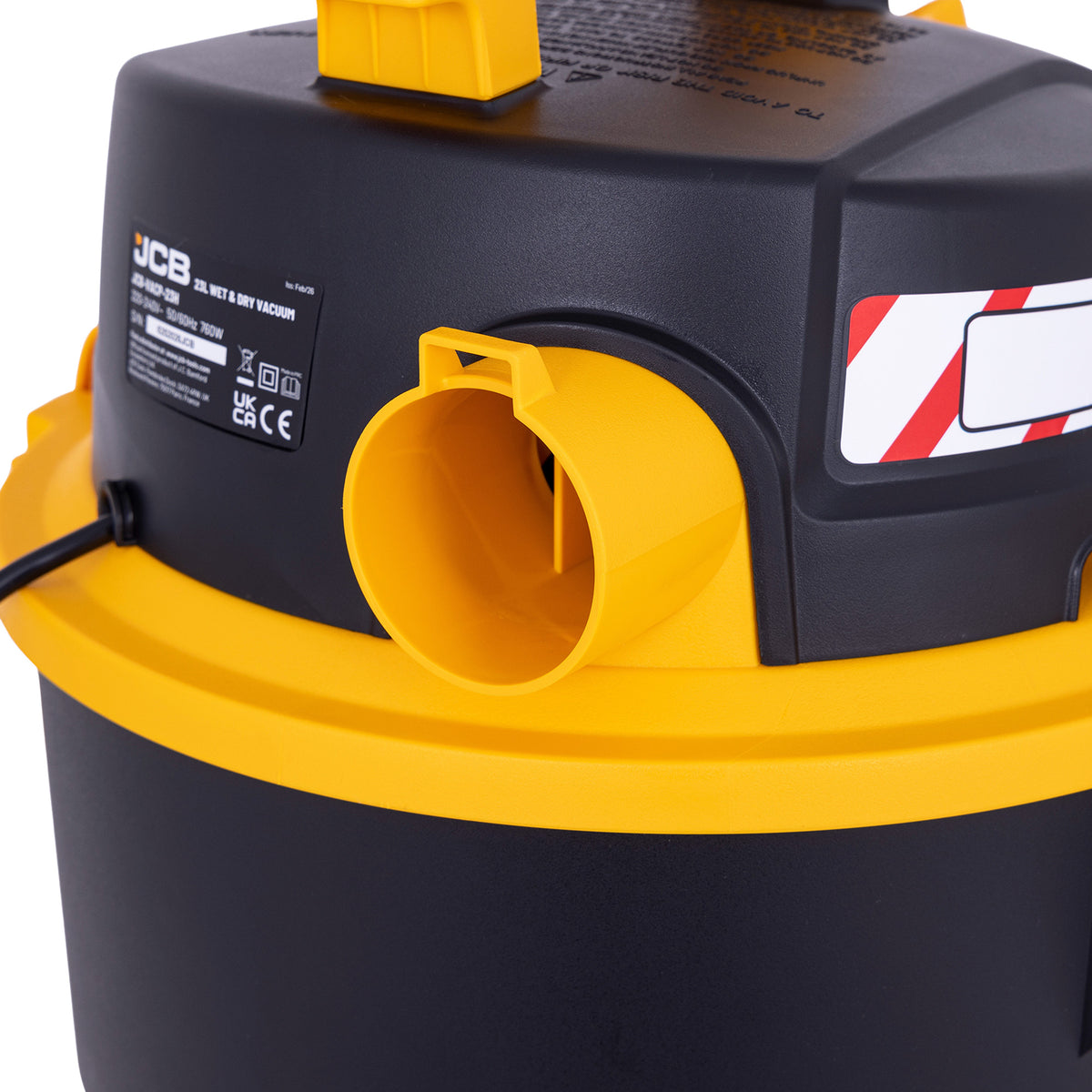 JCB, 23L HEPA Wet & Dry Vacuum Cleaner, 24L/s Airflow & 16kPa Suction | JCB-VACP-23H